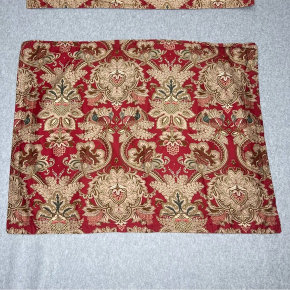 Ralph Lauren Home Jardiniere Paisley Red Sateen Pillow Shams Set of 2 Vintage - Picture 4 of 14